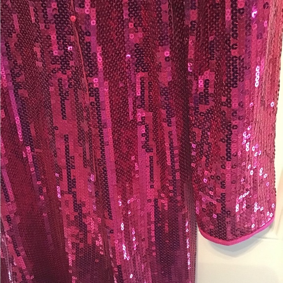 NWT tadashi Shoji pink sequin dress with low back XL - Picture 4 of 7